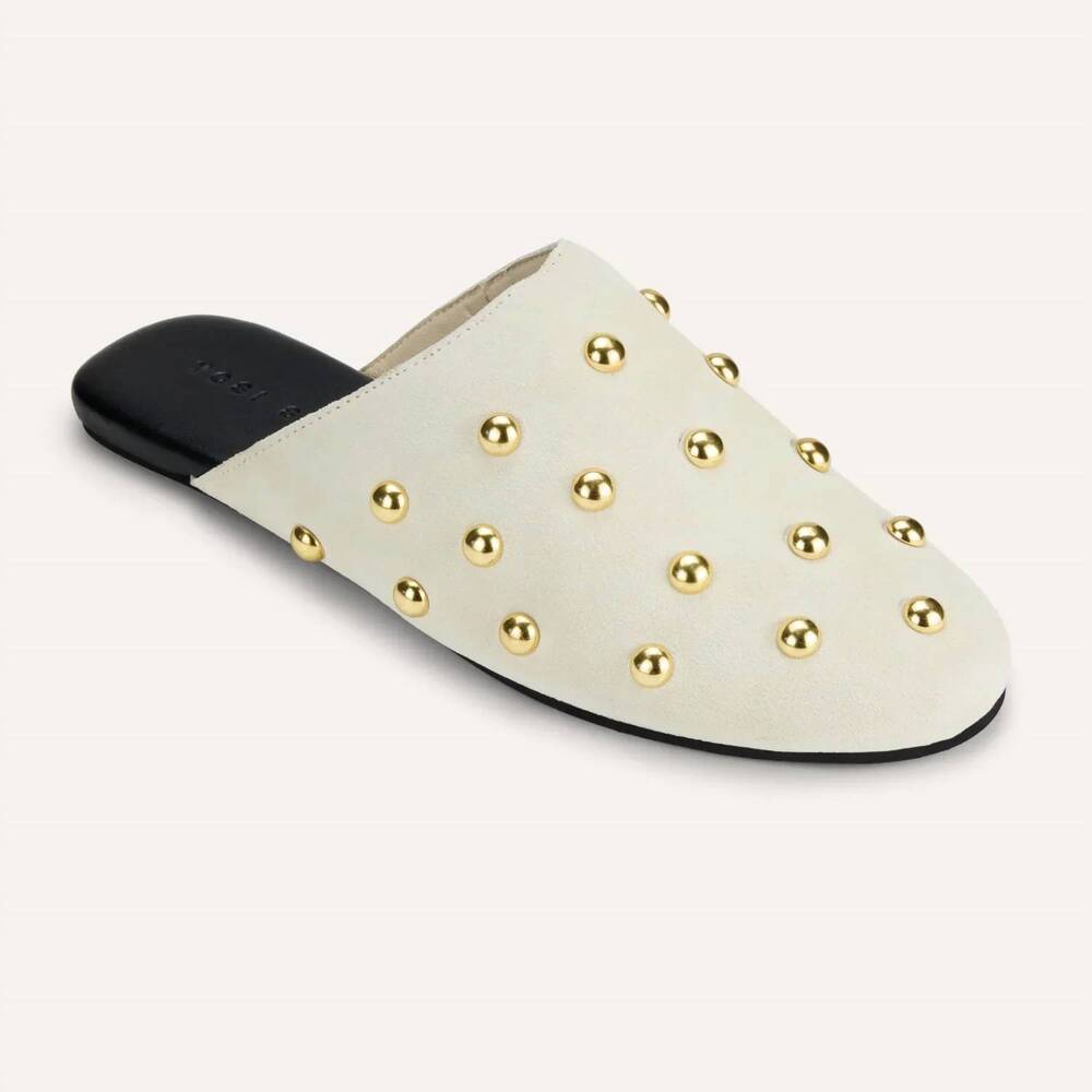 NEW YOSI SAMRA women's zoe mule slide in cream suede